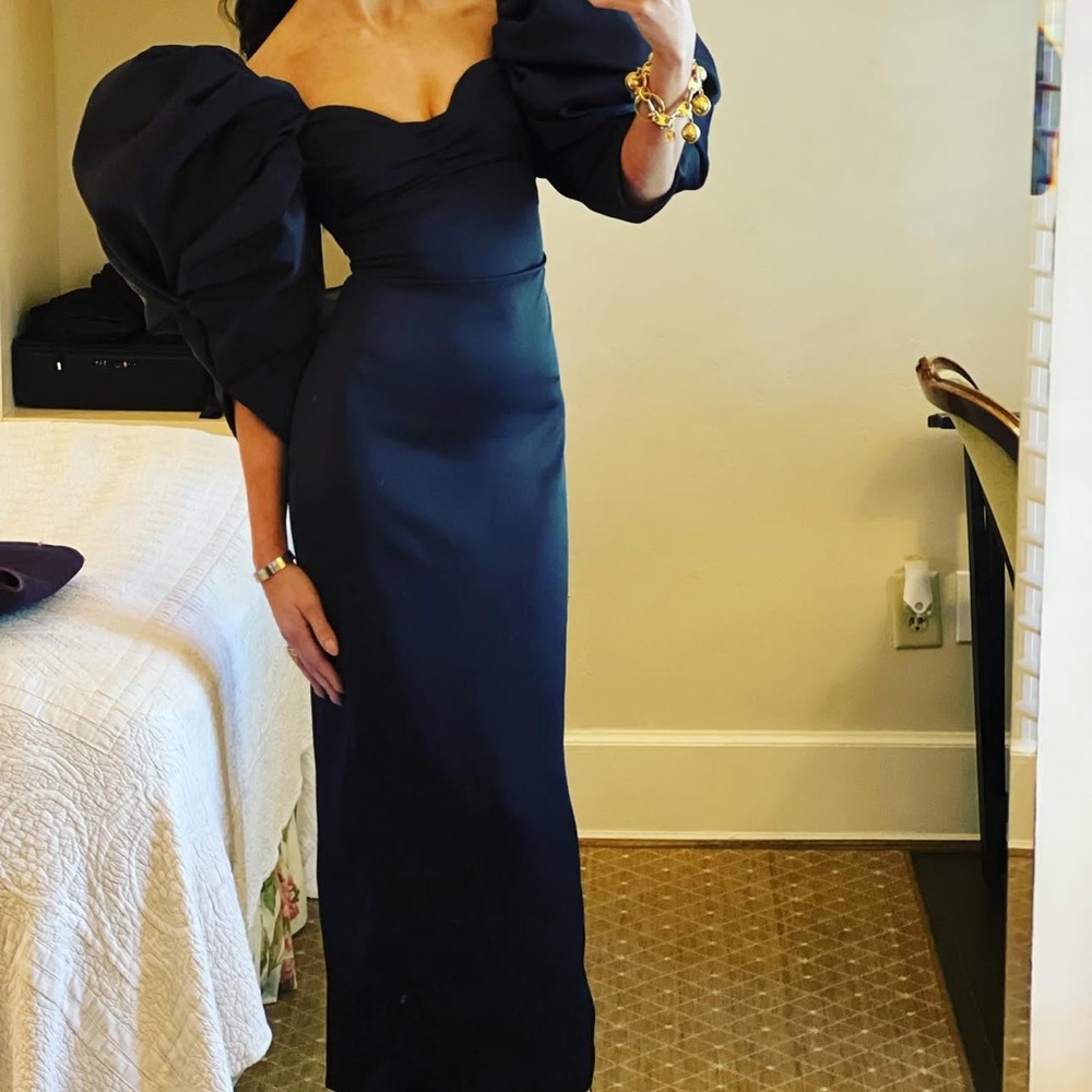 Sophisticated Navy One Shoulder Dress